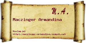 Maczinger Armandina névjegykártya